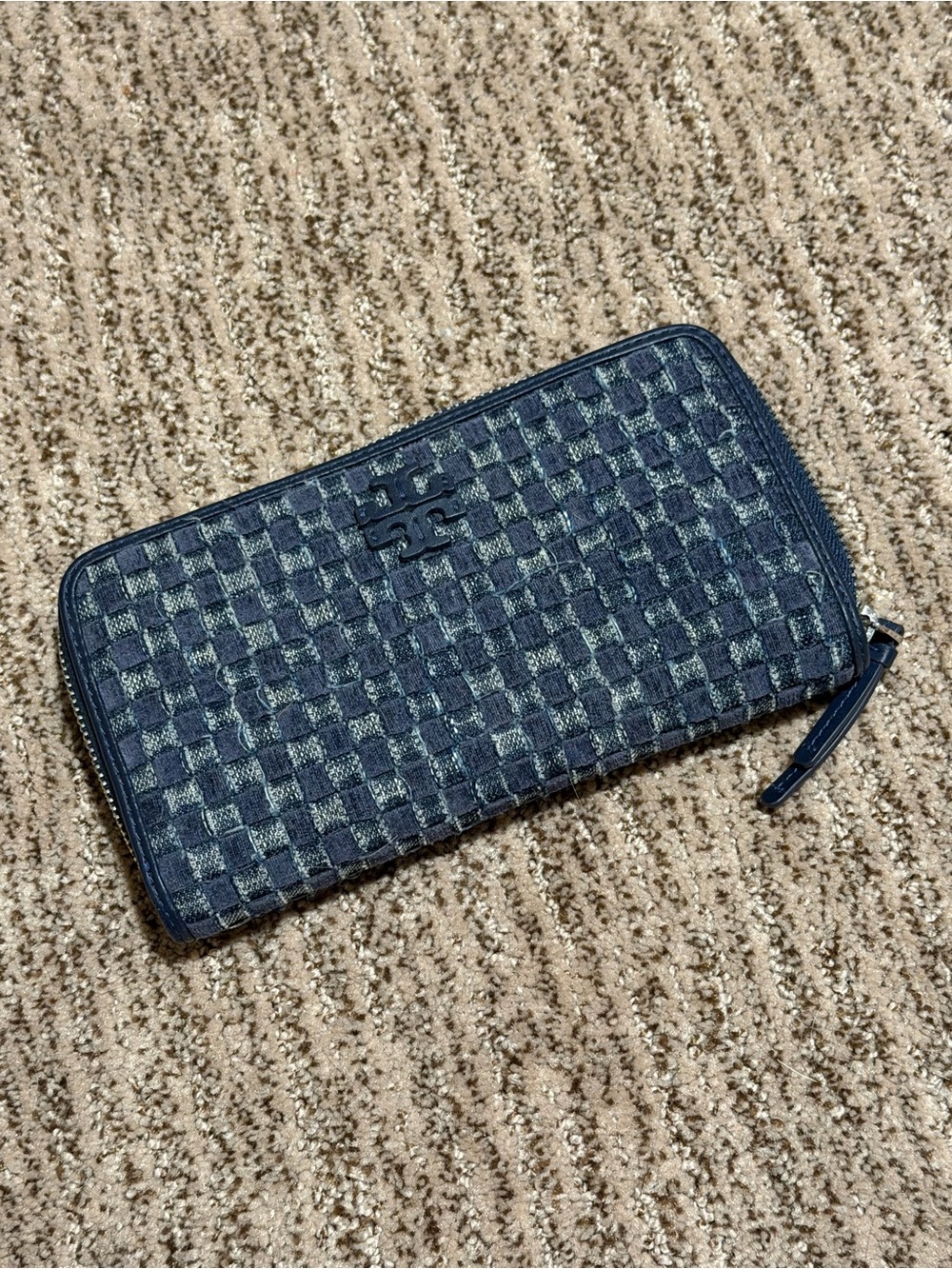Tory Burch Denim Zip Continental Wallet